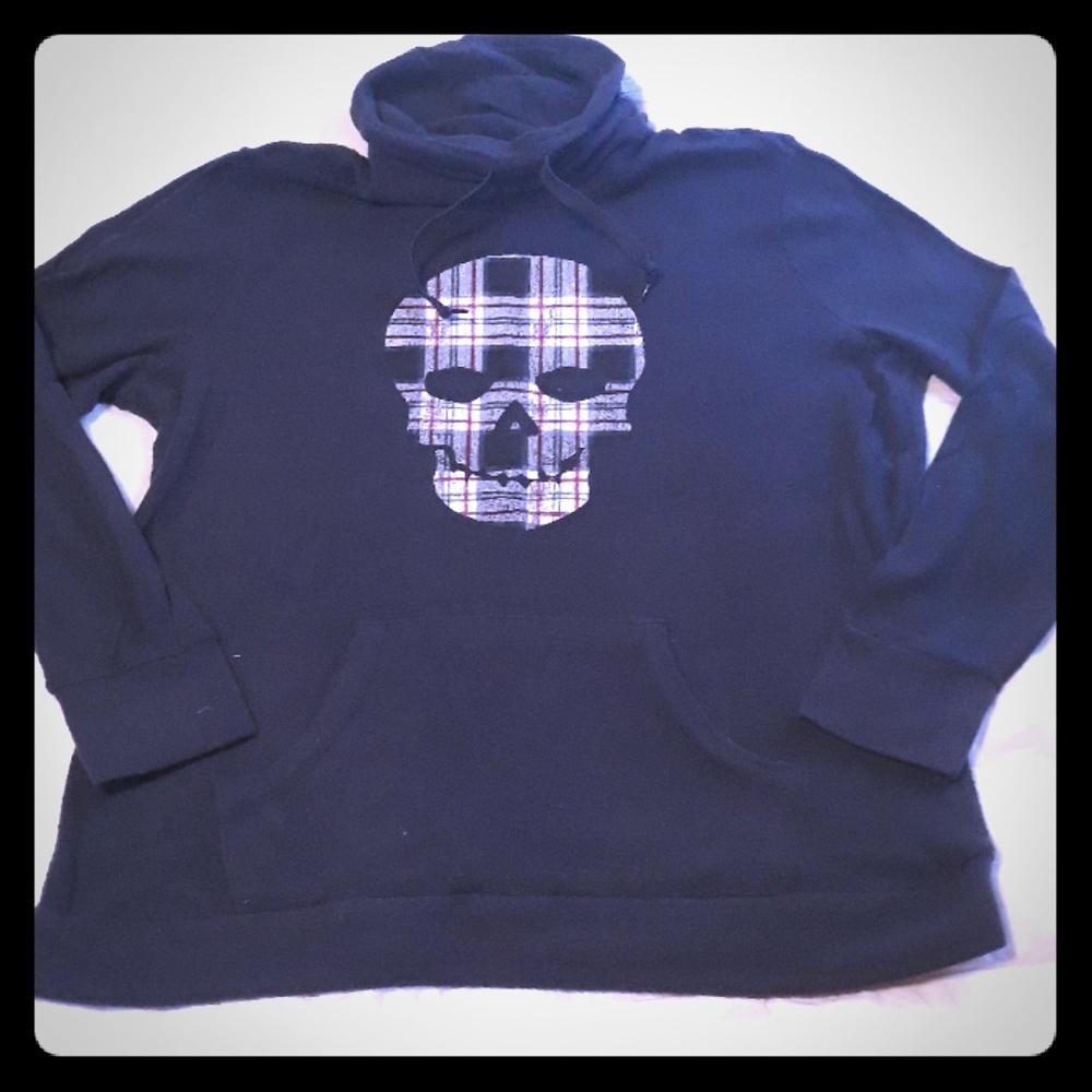 Charcoal Cowl Neck Fleece Shirt